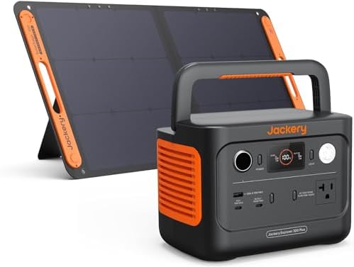 Jackery Solar Generator 300 Plus Portable Power Station with 1X SolarSaga 100W Solar Panel, 288Wh Backup LiFePO4 Battery, 300W AC Outlet for RV, Outdoors, Camping, Traveling, and Emergencies