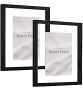 eletecpro 8x10 Floating Frame Set of 2, Double Reinforced Glass Floating Picture Frame Display An...