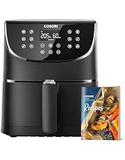 COSORI Air Fryer 5.5L, Energy and Time Saver with 13-in-1 Presets, 100 Recipes Cookbook, Non-Stick, Dishwasher Safe Basket, Digital Display, Shake Reminder, Oil Free, 1700-Watt, CP158-AF