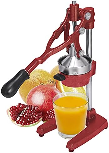Gowintech 19 Inch Height Extra Tall Commercial Heavy Duty Cast Iron Hand Press Manual Orange Citrus Lemon Lime Grapefruit Pomegranate Fruit Juice Squeezer Machine Red