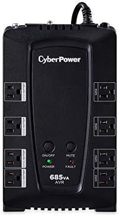 CyberPower CP685AVRG AVR UPS System, 685VA/390W, 8 Outlets, Compact