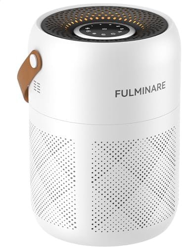 FULMINARE Air Purifiers for Bedroom, H13 True HEPA Air Purifiers for Home, Pets, Office, Quiet Small Air Filters with Timer Sleep Mode Speeds Control Night Light