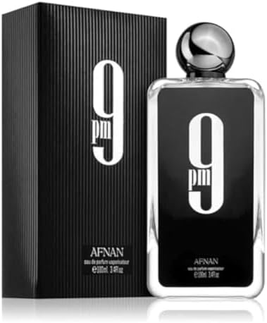 Afnan 9 PM for Men Eau de Parfum Spray, 3.4 Ounce