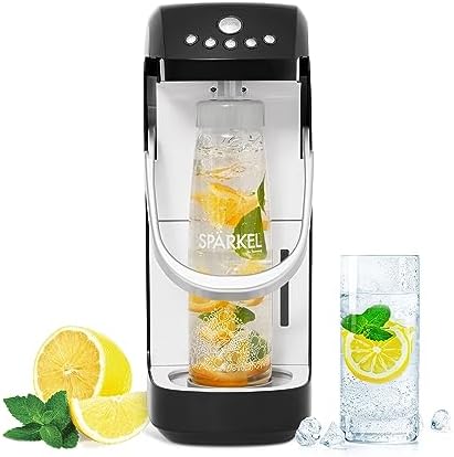 Spärkel Beverage System (Black) - Soda Maker Machine for Home - A New Way of Sparkling - Use Fresh & Natural Ingredients - Carbonated Drinks with No C02 Tank