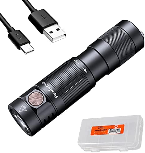 Fenix E09R EDC Flashlight, 600 Lumen USB-C Rechargeable, with LumenTac Organizer