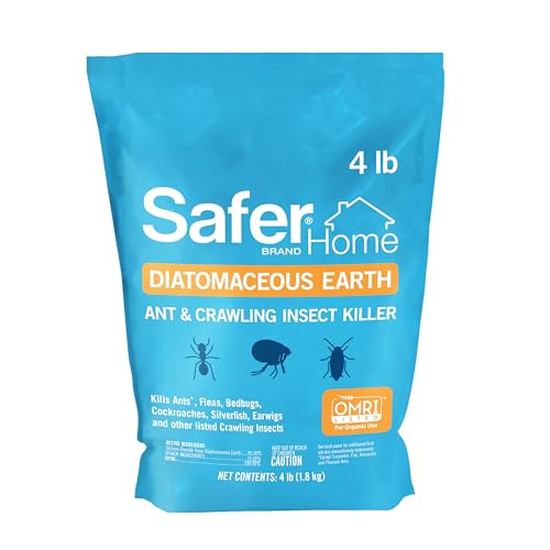 Safer Home Diatomaceous Earth 4 lb Organic OMRI DE - Ant, Roach, Bedbug, Flea, Silverfish, Earwig, & Crawling Insect Killer S