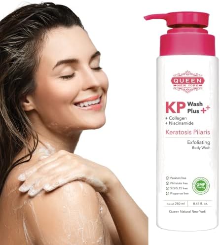 QUEEN KP WASH | Body Keratosis Pilaris Exfoliating Body Wash Plus Collagen Niacinamide |15% Glycolic Acid, 2% Salicylic Acid Reduces Rough & Red Bump, Gets Rid Of Redness-Fragrance Free