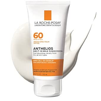 La Roche-Posay Anthelios Melt-In Milk Sunscreen SPF 60 | Sunscreen For Body &amp; Face | Broad Spectrum SPF + Antioxidants | Oil Free Sunscreen Lotion | Lightweight &amp; Fast Absorbing | Oxybenzone Free