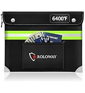 ROLOWAY Upgraded Fireproof Document Bag (14.5 x 11.5 inch) with 6400℉ Aluminum Foil Layer, Firepr...