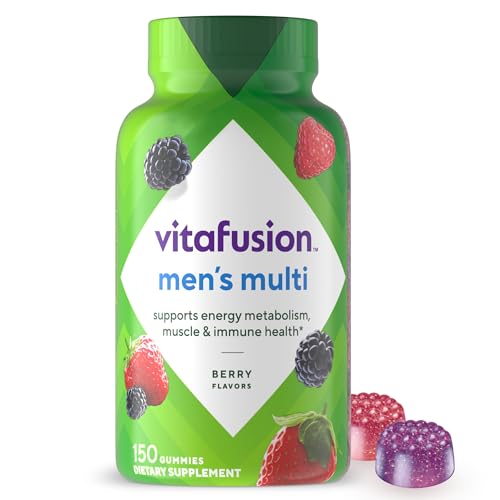 vitafusion Adult Gummy Vitamins for Men, Berry Flavored Daily Multivitamins for Men With Vitamins A, C, D, E, B6 and B12, Ame