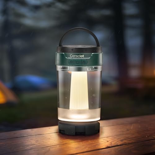 Consciot LED Camping Lantern, USB-C Rechargeable, 5 Light Modes 3 Color Temperatures 4400mAh Battery | Disassembly Free Design & Magnetic | Dimmable Flash Light & Night Light for Indoor and Outdoor