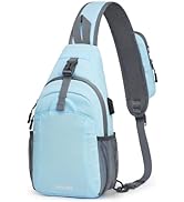 G4Free Sling Bag RFID Crossbody Sling Backpack with USB Charging Port, Travel Hiking Daypack Shou...