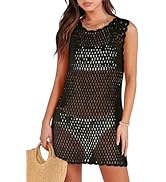 ANRABESS Women Swimsuit Crochet Swim Cover Up Summer Bathing Suit Swimwear Knit Sleeveless Pullov...