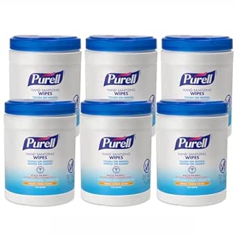 PURELL Hand Sanitizing Wipes, Fresh Citrus Scent, 270 Count Alcohol-free formula Sanitizing Wipes in Eco-Fit Canister (Case of 6) - 9113-06