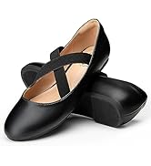 Trary Ballet Flats for Women, Ankle Strap Mary Jane Shoes Women, Wide Width Women's Flats, Black ...