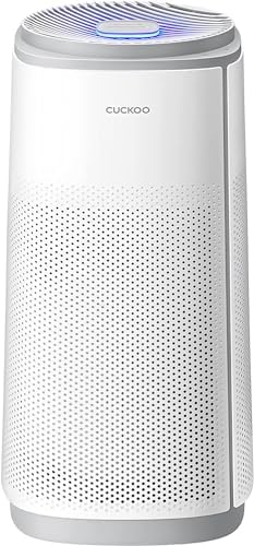 CUCKOO CAC-K1910FW 5-Stage Filtration H13 True HEPA Air Purifier with UV-C Light for Large-Sized (2,256 sq. ft.) Rooms, Activated Carbon Filters, 99.97% Filtration, Auto+ Mode (White)