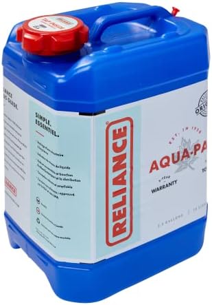 Reliance Products Aqua-Pak 2.5 Gallon Rigid Water Container Blue, 9.3 Inch x 7.5 Inch x 12.0 Inch