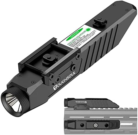 TOUGHSOUL Tactical Flashlight 1450 Lumen Picatinny Rail MLOK Mounted with Momentary Strobe Function Rifle Flashlight (Picatinny+Mlok)