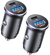 LISEN [2 Pack] USB C Car Charger, 48W Car Charger Adapter [PD 30W&QC 3.0] Dual Port Fast Car Char...