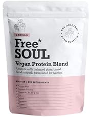 Free Soul Vegan Protein Powder | Formulated for Women | 600g | 20g Protein | Added Nutrients | Gluten &amp; Soy Free Plant Based Nutrition Shake | Pea and Hemp Isolate Protein (Vanilla)