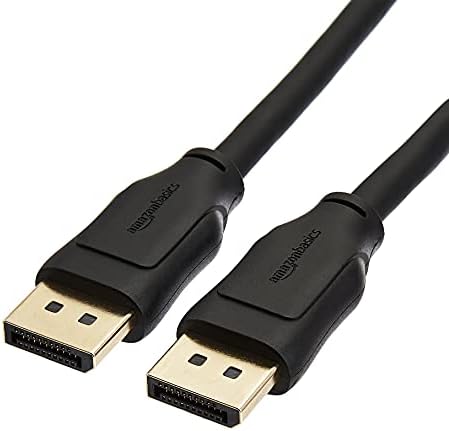 Amazon Basics DisplayPort 1.4 Cable, 32.4Gbps High-Speed, 8K@60Hz, 4K@120Hz, Dynamic HDR and 3D, Gold-Plated Plugs, 10 Foot, Black