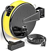 CRST 30FT Retractable Extension Cord, Ceiling/Wall Mount Extension Cord Reel for Garage, 16AWG SJ...