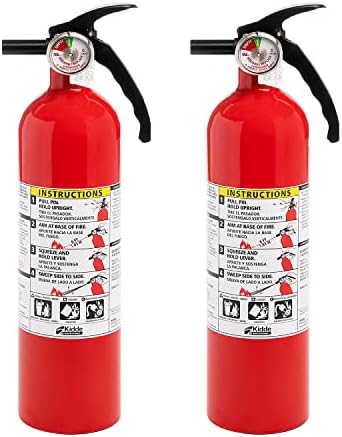 Kidde Fire Extinguisher for Home, 1-A:10-B:C, Dry Chemical Extinguisher, Red, Mounting Bracket Included, 2 Pack