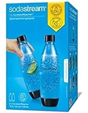 SodaStream DuoPack Fuse, spülmaschinengeeignete Ersatzflaschen für SodaStream Wassersprudler mit Einklick-Mechanismus, 2x 1 L PET-Flasche, schwarz