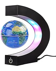 Magnetic Levitation Floating Globe with Touch Switches LED Light, Floating Worlds Map, Desk trinkets, Fixed float balls, Cool Tech Gifts for Men/fathers/husbands/kids/bosses, Great gift ideas