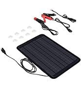 Renogy 5W Solar Trickle Charger Portable Battery Maintainer with Lighter Plug/Alligator Clips/Bat...