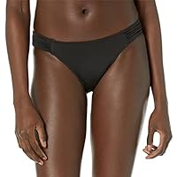 Amazon Essentials Women's Side Tab Bikini Swimsuit Bottom, Washed Black, Large