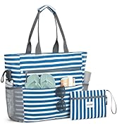G4Free Beach Bag, Waterproof Sandproof Beach Tote Bag, Large Capacity Foldable Beach Bags for Women