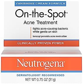 Neutrogena On-The-Spot Acne Treatment Gel with Benzoyl Peroxide - Gentle Face Acne Medicine for Acne Prone Skin, 0.75 oz