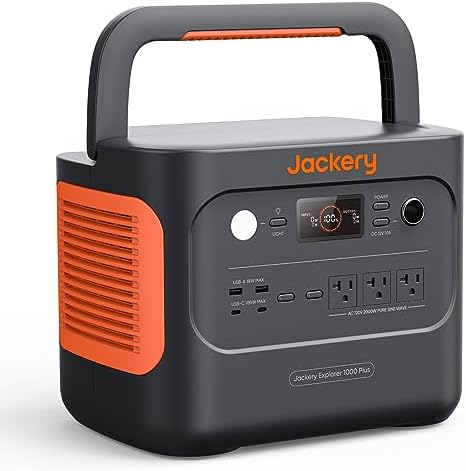 Jackery Explorer 1000 Plus Portable Power Station,1264Wh Solar Generator (Solar Panel Not Included) with 2000W Output, Expandable to 5kWh for Camping, Road Trips and Home Backup