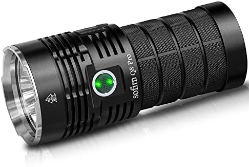 sofirn Q8 Pro Rechargeable Flashlight 11000 Lumen, Super Bright Flashlight with 4 x LED, Max 400 Meters Beam Distance, Powerful Flashlight for Camping, Fishing, Emergency (Q8 pro-6500K)