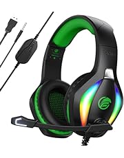 Fachixy「2024 New」FC100 RGB Gaming Headset for PS4/PC/Xbox/Nintendo Switch, PS5 Headset with Mic, Gaming Headphones with Microphone, Noise Cancelling Headphones with 3.5mm Jack