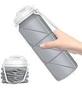 Popdigito 690ML Collapsible Water Bottles Reusable Leak Proof Silicone Water Bottle BPA Free Dura...