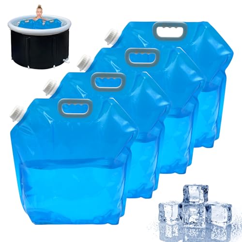 4 Pack Ice Bath Bags, 10L Large Capacity Bathtub Freezer Water Bagb, Portable Ice Barrel Cold Therapy for Athletes, Ice Baths