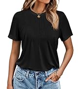 AUTOMET Womens Tshirts Trendy Dressy Tops Business Casual Tee Shirts Fashion Knitted Blouses Y2k ...