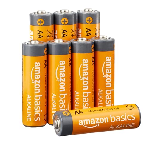 Amazon Basics 8-Pack AA Alkaline High-Performance Batteries, 1.5 Volt, 10-Year Shelf Life