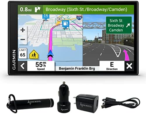 Wearable4U - Garmin DriveSmart 66, 6-inch Car GPS Navigator with Bright, Crisp High-Res Maps and Voice Assist with Power Pack Bundle