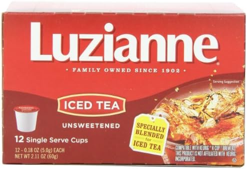 Luzianne Unsweetened Iced Tea, Single Serve K-Cup Pods, 12 Count