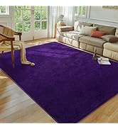 Softlife Washable Living Room Rug, 5x7 Purple Area Rugs for Bedroom, Soft Fluffy Fuzzy Carpet Bed...