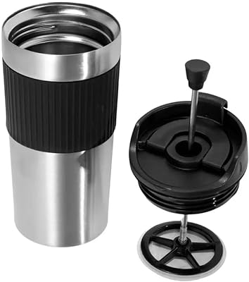 Portable coffee maker, french press, Insulated Mug with double Wall Stainless Steel, 16oz,. French Press Tumbler, French press Mug, Portable coffee mug, Coffee maker, Coffee press