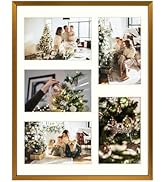 Golden State Art, 5-4x6 Collage Aluminum Picture Frame, Display Five 4x6 Photos with Ivory Mat or...