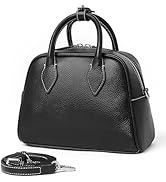 DORIS&JACKY Small Leather Top Handle Tote Purse Women Satchel Shoulder Bag With Two Long Adjustab...