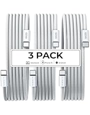 LISEN USB C to USB C Cable Charger for Certified 60W 3-Pack 2M USBC to USBC Cable USB Type C Cable for iPhone Charging Cable 15 14 Pro Max Samsung S24/23 iPad Pro Air Mini MacBook M3/2023 Air