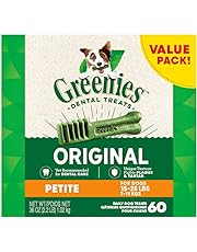 GREENIES Canine Dental Dog Treats Original Petite 60 Chews Value Pack 1.02Kg