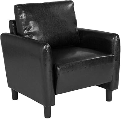 Flash Furniture Candler Park Upholstered Chair in Black LeatherSoft