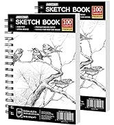 FIXSMITH 5.5"X8.5" Sketch Book | 200 Sheets (68 lb/100gsm) | 2 Pack | Durable Acid Free Drawing P...